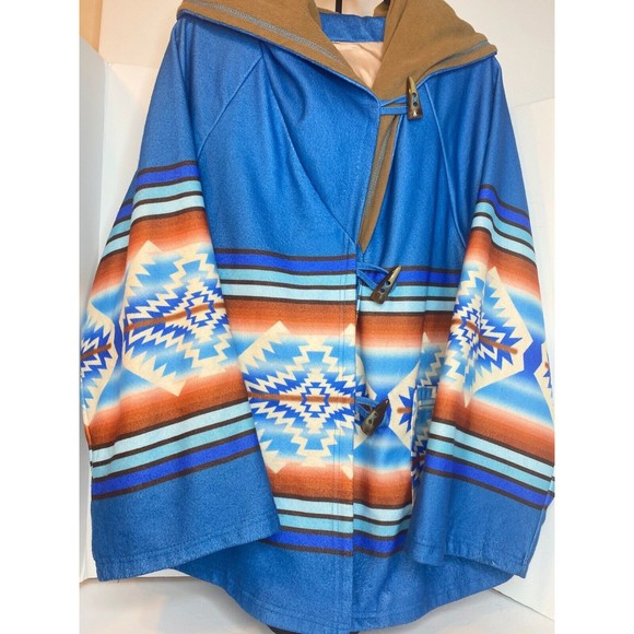 Southwestern Print Hooded Multicolor Sz S Jacket - Picture 9 of 16